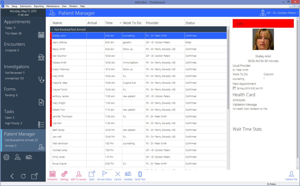 Screenshot of ABELMed's Patient Manager